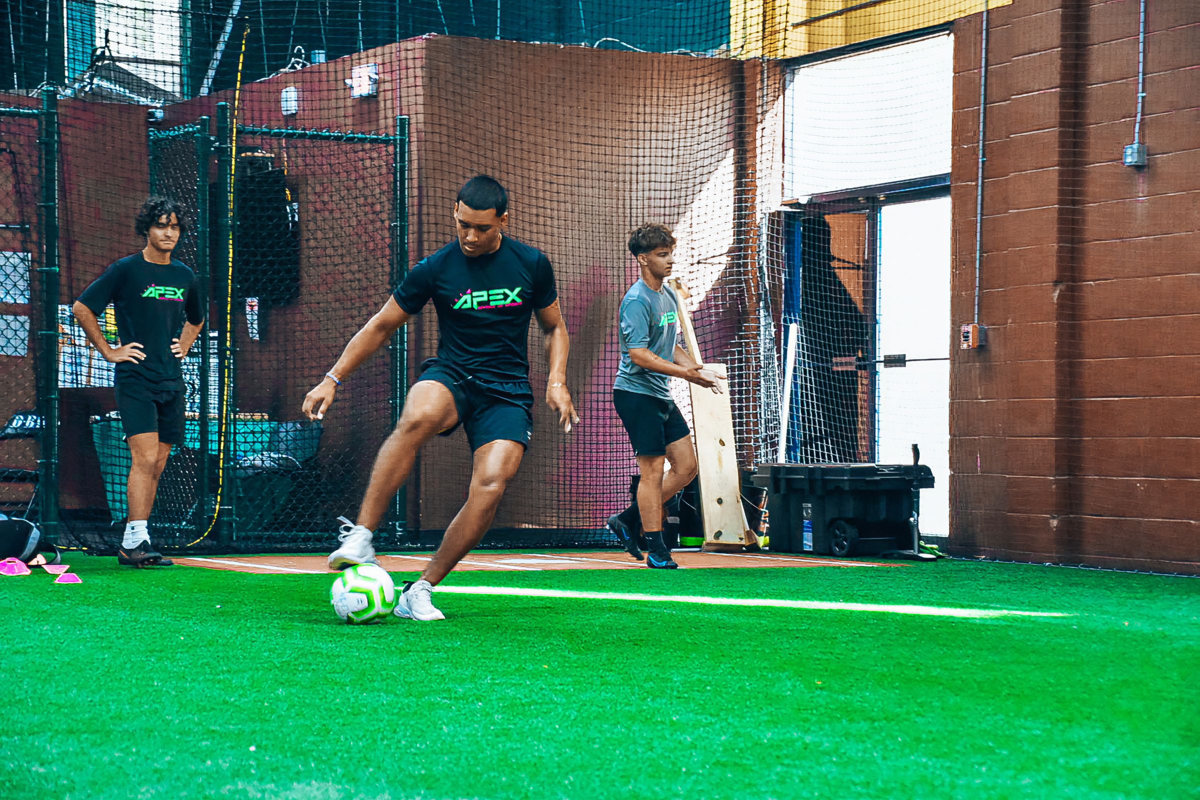 APEX player on the ball indoors